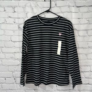NWT Striped Long Sleeve with Heart